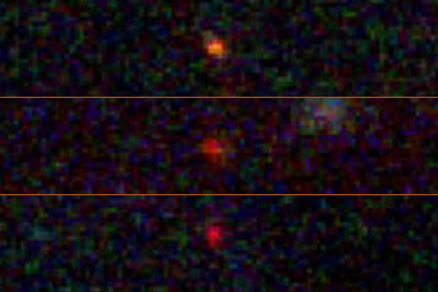 Three JWST image cutouts showing the dark star candidates
