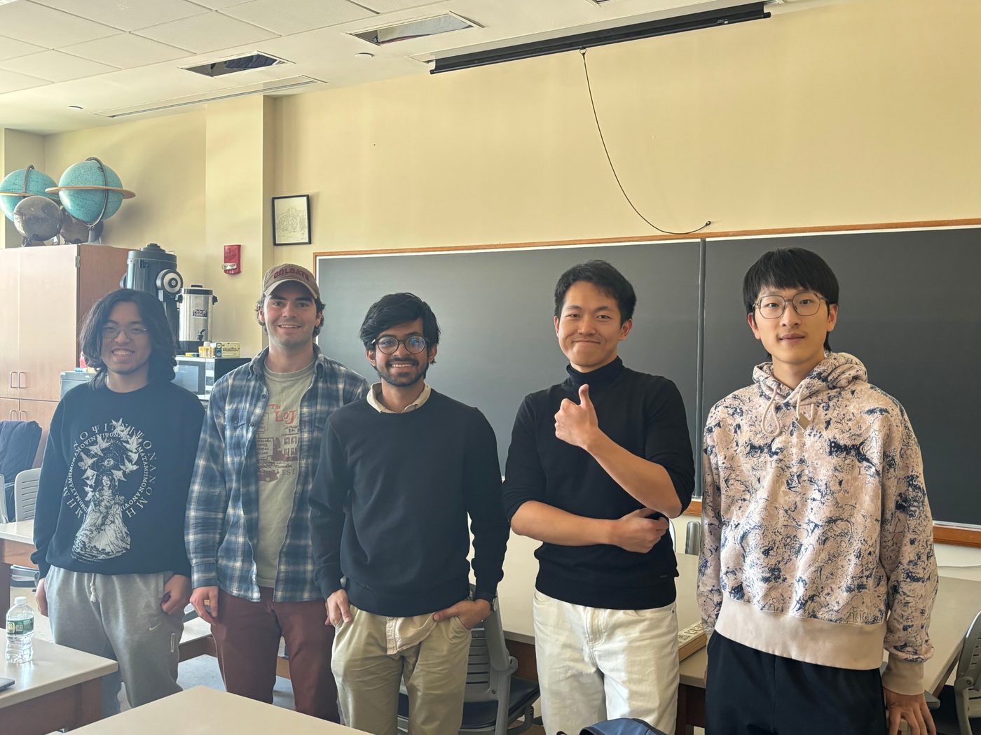 Saiyang Zhang with Colgate students after his departmental seminar