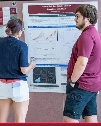 Gunnar Gasper presenting a poster on dark star nebular emission